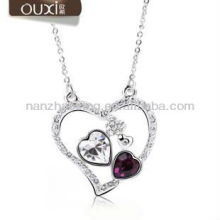OUXI cheap price chunky connection heart necklaces with Austrian Crystals10106