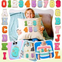 Wholesale 3 Inch High Quality Logo Patterns Iron-on Gold Glitter Chenille Letter Patches