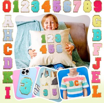 Wholesale 3 Inch High Quality Logo Patterns Iron-on Gold Glitter Chenille Letter Patches