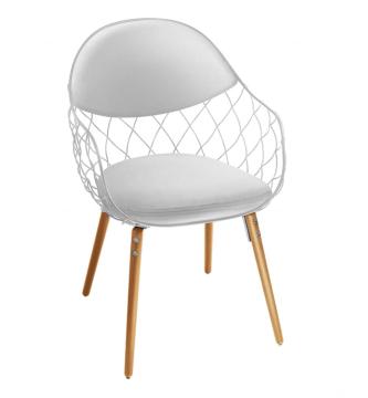 lounge wire chair with wood leg