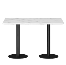 Durable Marble Coffee Table with Metal Legs for Restaurants