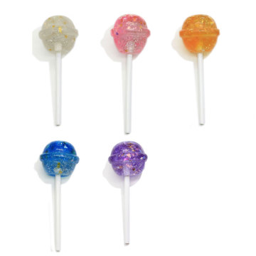 Nueva llegada 60mm colores mezclados 3D Lollipop resina cabujones DIY manualidades Scrapbooking decoración Slime Charms Accesorios