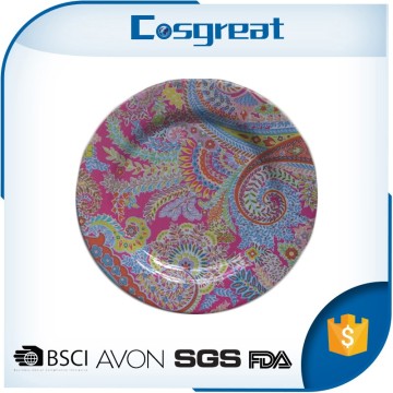 Colorful printed daily used melamine black slate dishes