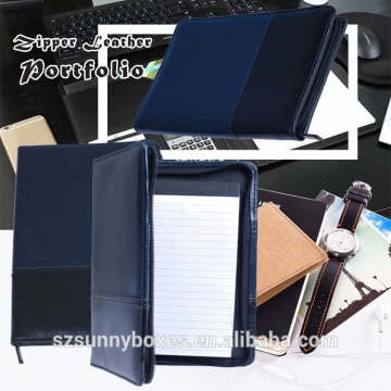 Wholesale PVC Imitation Leather Zipper Folio Bags