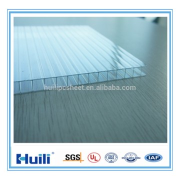 Twin-Wall HIgh light Transmittance Clear 8mm Rectangular Polycarbonate Sheet for Greenhouse Use