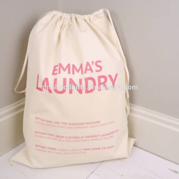 Wholesale recycled canvas clothing packaging cotton laundry bag