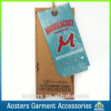 design double tags full color card paper hang tags string for jeans