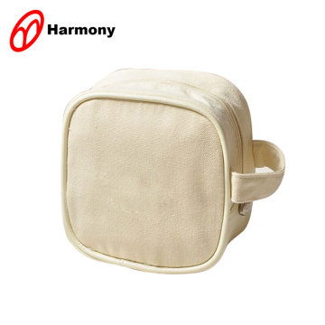 Natural canvas hanging cheap small cosmetic bag