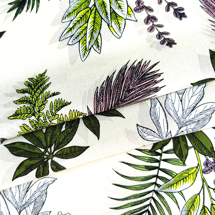 Thiết kế tùy chỉnh chất lượng cao dệt rêu crepe viscose hoa rayon in tùy chỉnh, vải áo choàng vải