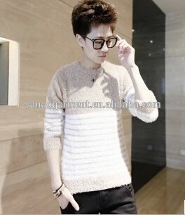 Thick V-neck Mohair adult sweater