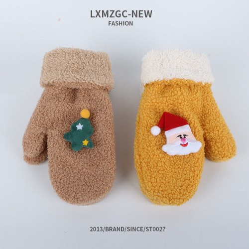 Nouveaux gants de peluche de dessin animé de Noël hiver 2019