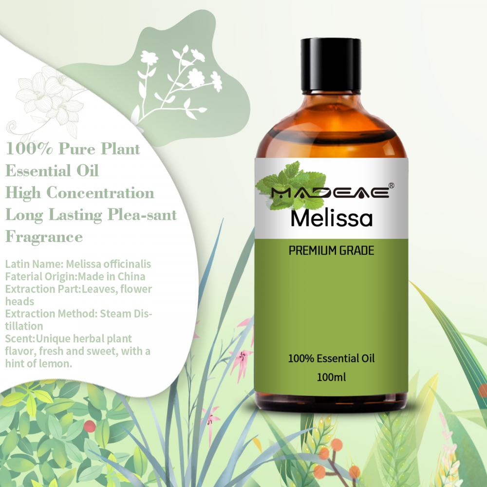 Aceite esencial de Melissa 100% puro de aceite orgánico Melissa Cor Cosmética de cuidado de la piel