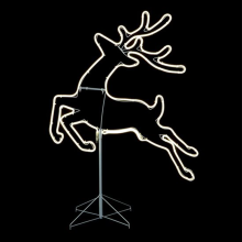 Outdoor Christmas Lawn Display: LED Rope Light Prancing Reindeer