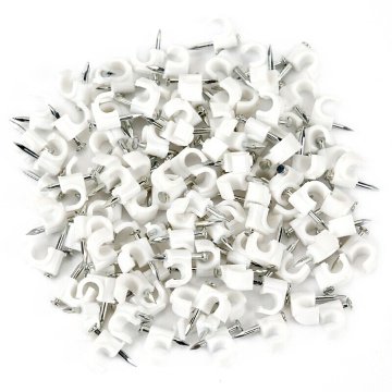 Plastic White Circle Electric Wire Cable Clips
