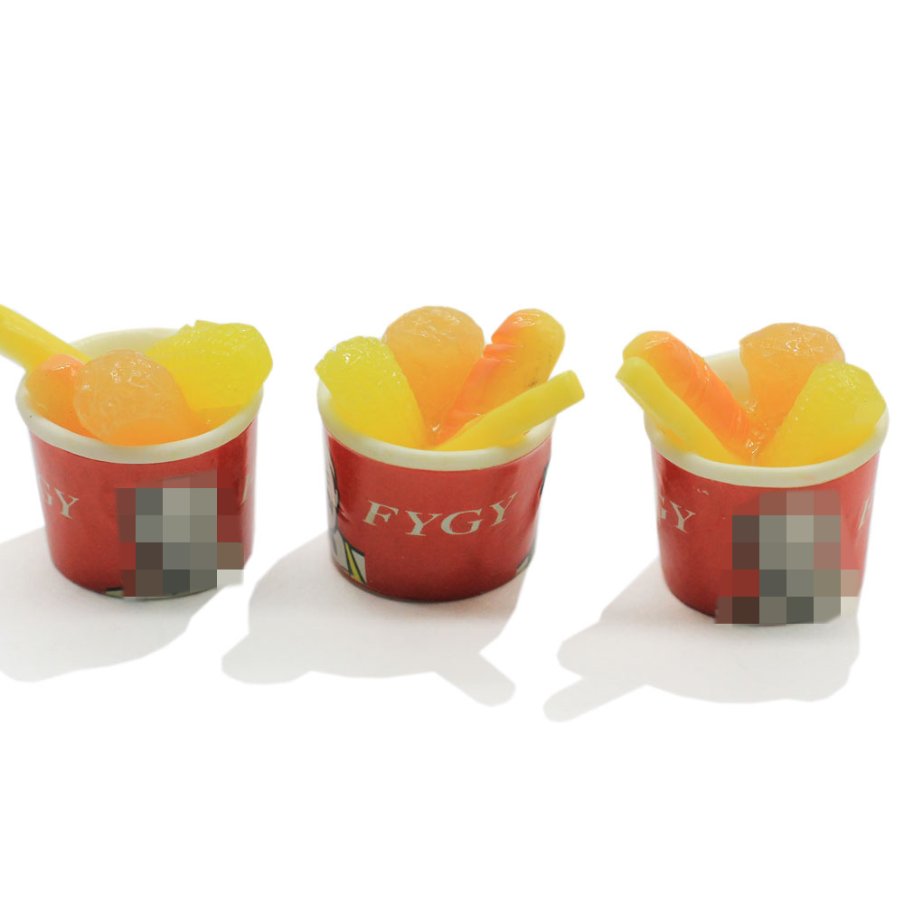 Kawaii الراتنج مختلطة الغذاء في كأس سحر DIY الحرفية اليدوية مفتاح سلسلة الديكور نافذة مصغرة عرض صور الدعائم