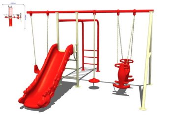 Custom Outdoor Plastic Kids Playground Swing Sets Kit For Backyard