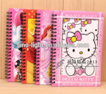 Pink girl hello Kitty paper notebook composition book wire binding notebook