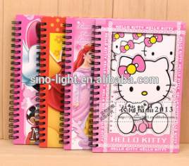 Pink girl hello Kitty paper notebook composition book wire binding notebook