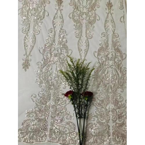 Delicate tube ember soft gauze wedding lace fabric Transparent French sequin lace fabric suitable for wedding bride veil