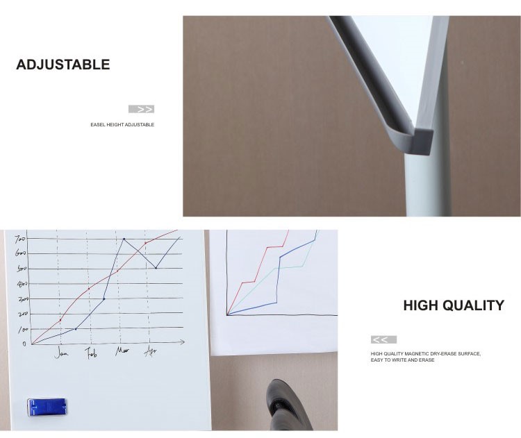 Mobile standard whiteboard Flip chart with roller wheels