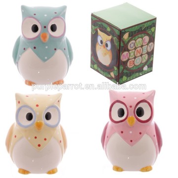 Ceramic Polka Dot Owl Money Box