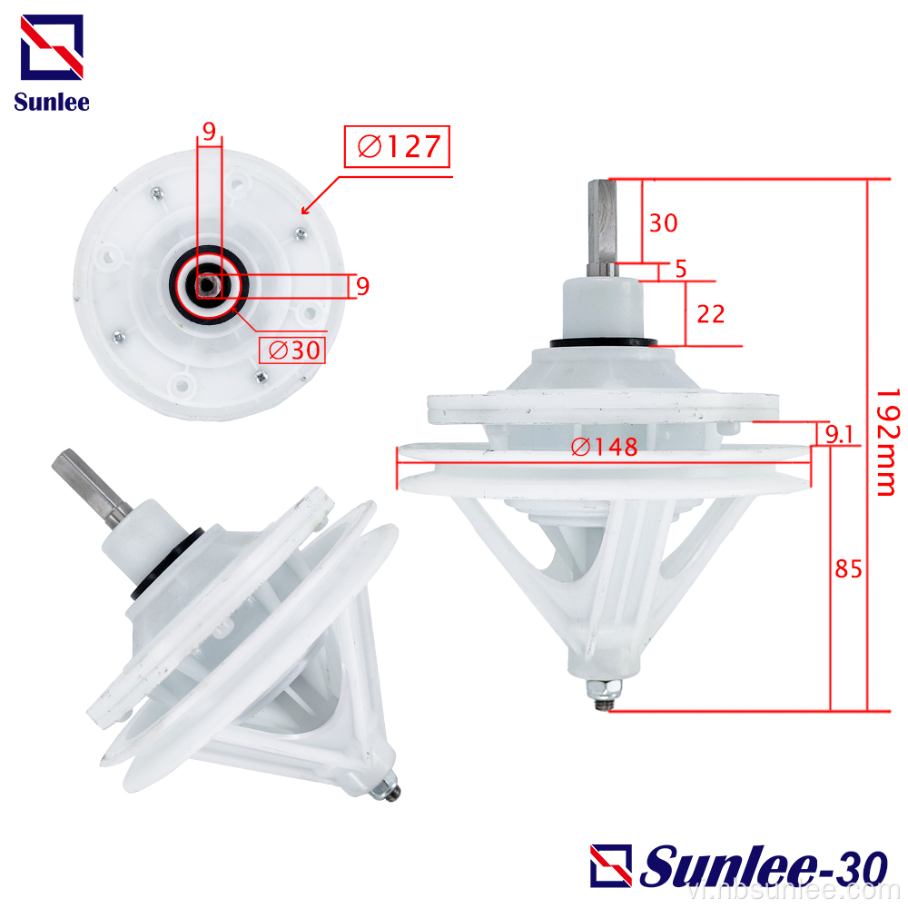 Máy giặt Hộp số chung trục vuông 9m