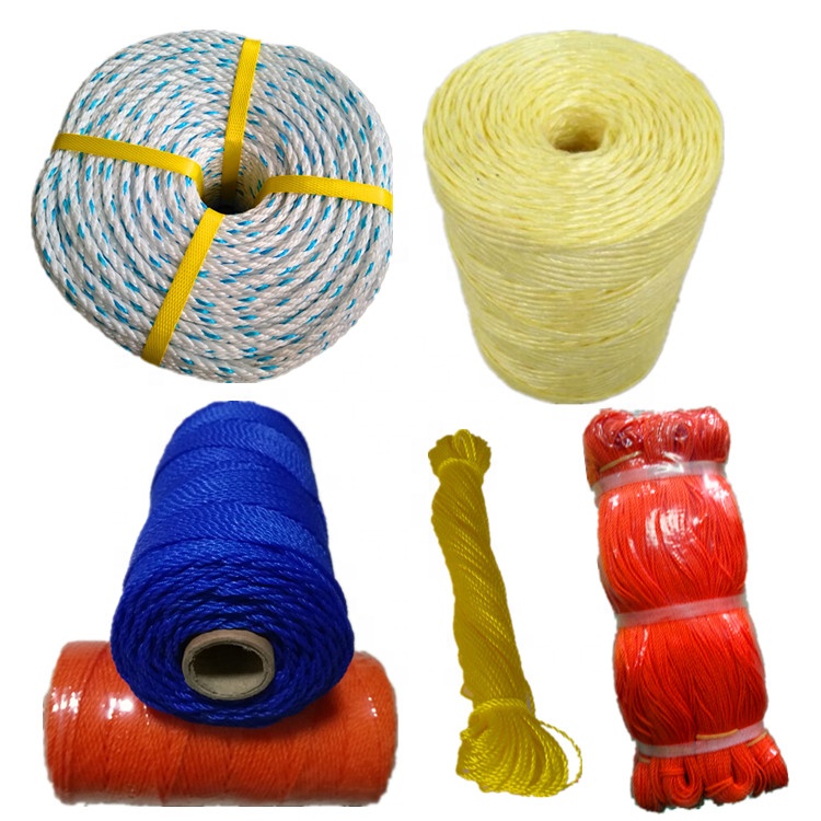 2mm fishing ropes 380D pe twine for fishing net , white pp danline rope , yellow pp baler twine 1kg for africa