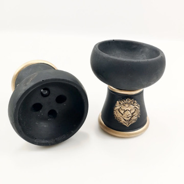 WOYU golden LION emboss hookah bowl black color hookah accessories
