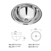 SUS304 stainless steel single round bowl sink