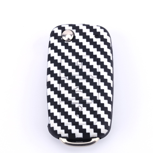 Carbon Fiber Silicone car key case for VW