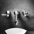 Wall mounted faucet concealed double lever basin mixer
