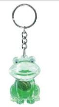 Fancy Liquid frog shape Keyring with floater,acrylic frog shape key chain with liquid