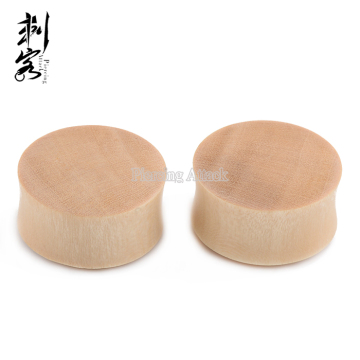 Body Piercing Jewelry Organic Wood White Crocodile Wood Ear Gauges Plugs