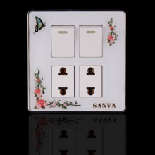 Two Gang Two Socket American Wall Switch