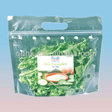 aluminum foil die cut handle bag transparent fresh mixed vegetabe packaging bag