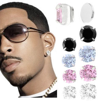Bling Round CZ Gem Magnetic Ear Stud