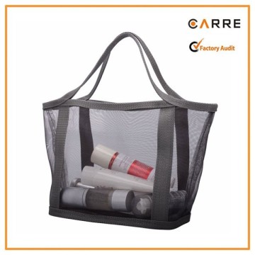 Custom promotion makeup cosmetic Nylon Mesh Tote bag