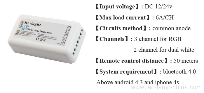 Bluetooth Remote RGBW Color Controller for Wireless