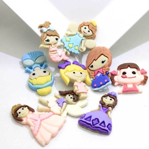 Herstellung Kawaii Girl Head Shaped Harz Cabochon 100pcs / bag Flache Rückseite Harze Handgemachte Handwerk Dekoration Perlen Charms