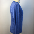 Men's Long Sleeves Knitted V-neck Blue Sweater