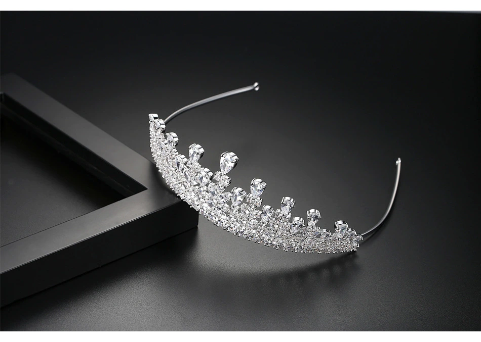 Luxury Rhinestone CZ Wedding Tiara Hair Accessories