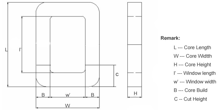 High Inductance Nano Split Cutting Power Transformer Core