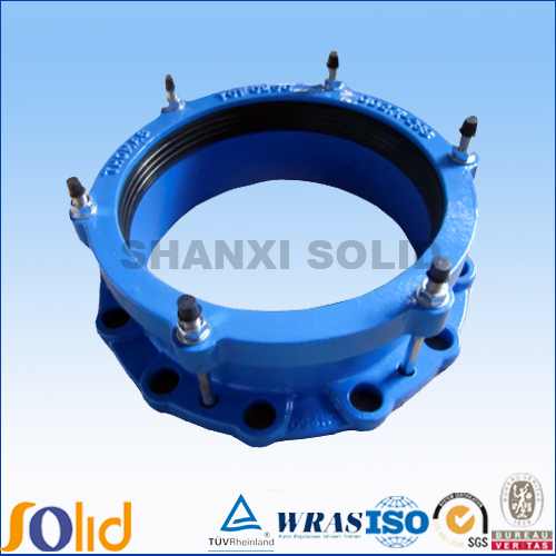 Ductile iron wide range flange adaptor for PE pipe