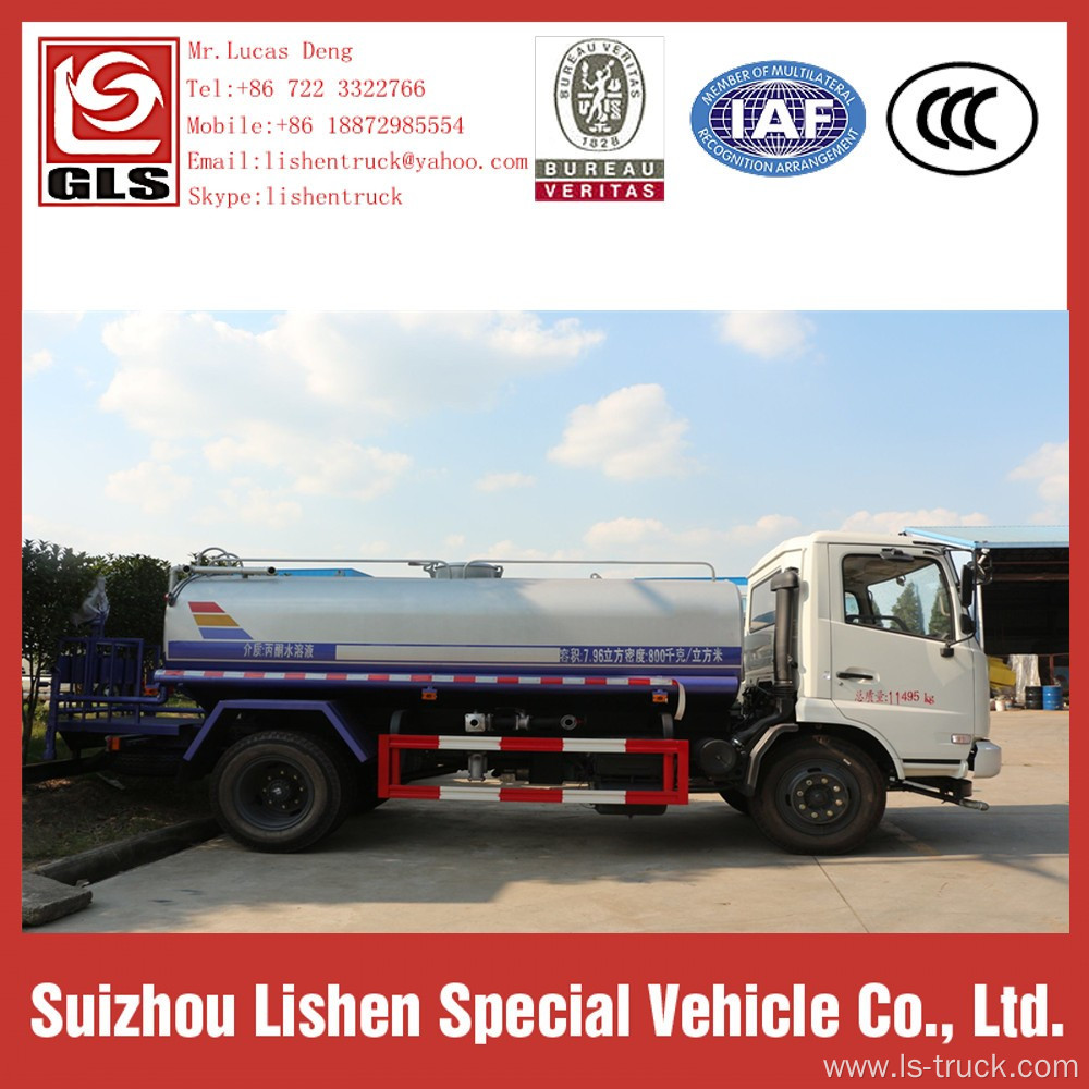 Dongfeng Water Truck 10 Ton Tanker With Sprinkle