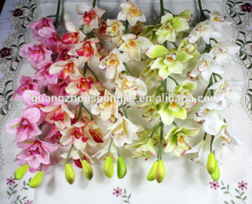 SJ10111098 Artificial silk cymbidium flowers/decorative fabic orchids
