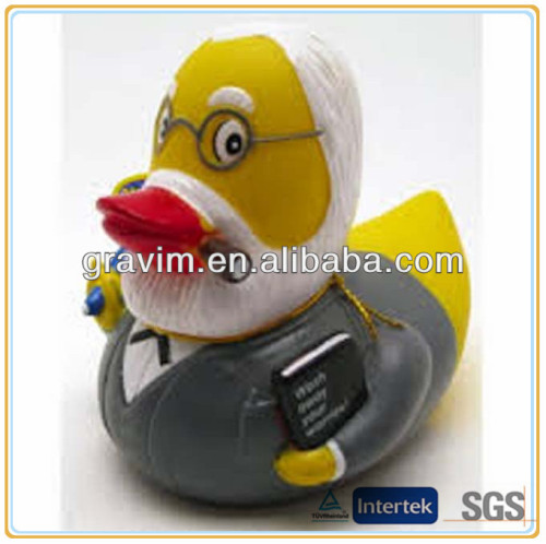 Beared duck promotional rubber duck