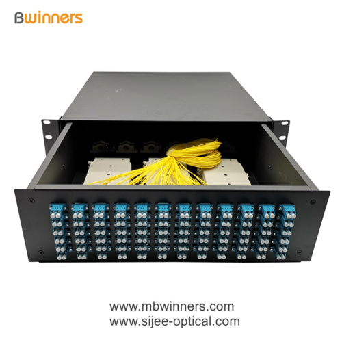 3U 144 núcleos LC Duplex Panel de conexiones de caja de terminación de fibra óptica