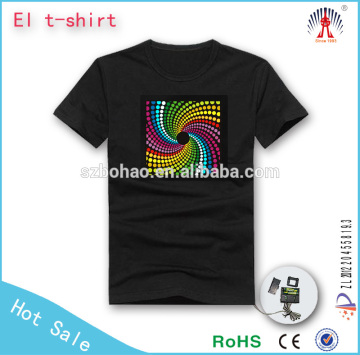 custom lighting el t shirt/led flashing t shirt wholesale/el flashing t shirt custom