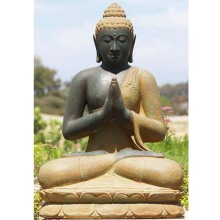Religious buddha of casting abstract buddha praying stone sculpture for outdoor decoration