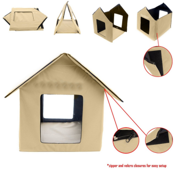 Portable heated outdoor pet house